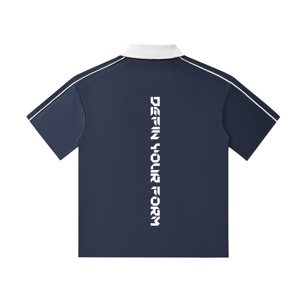 Contrast Collar Short-Sleeve Polo Shirt