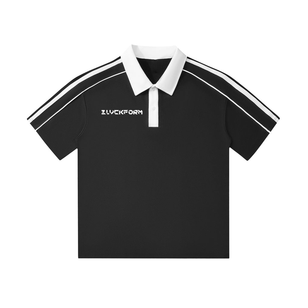 Contrast Collar Short-Sleeve Polo Shirt